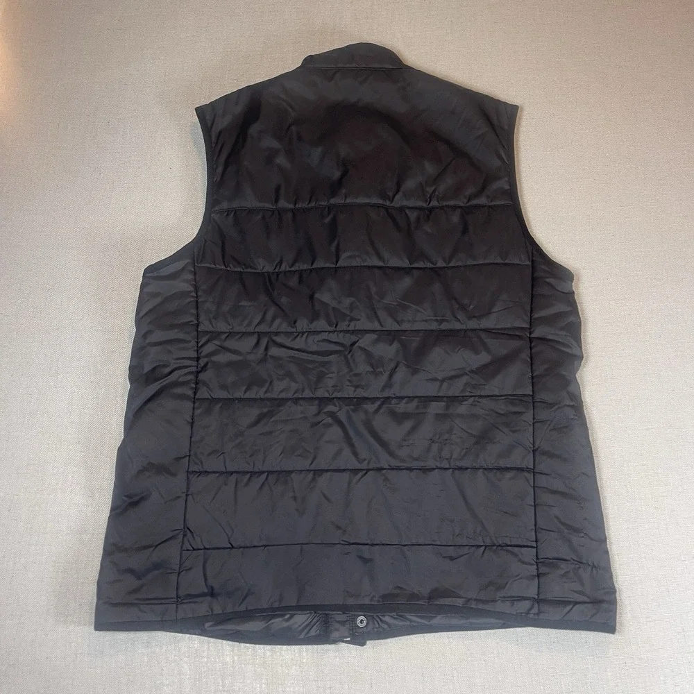 Travis Mathew Men's Large Black Insulated Golf Vest Pockets‎ Ripstop *Flaws*